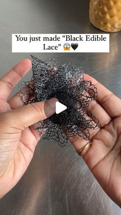 someone is holding something in their hand with the caption you just made black edible lace