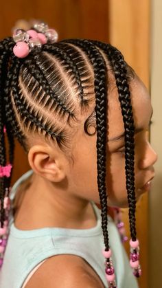 Little White Girl Braid Ponytail Styles Black, Children Hairstyles For Christmas, Black Toddler Girl Hairstyles, Cornrows Braids For Black Women, Goddess Braids Hairstyles, Quick Braided Hairstyles