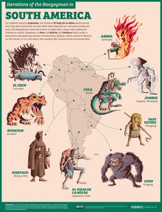 an illustrated map shows the locations of south america