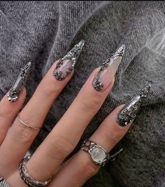 White Gothic Nails, Wolf Nails, Punk Nails, Gothic Nails, Spring Nail Designs, Brighter Days, Get Nails