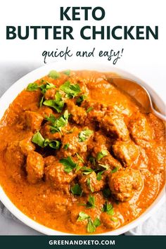 Easy and delicious low-carb butter chicken that you can make in about 30 minutes. Quick Chicken, Keto Cooking, Keto Meal Prep, Keto Recipes Dinner, Keto Chicken