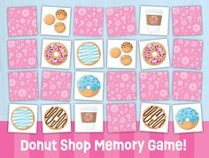 donut shop memory game for kids