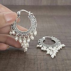 Indian Jewelry Earrings, Antique Silver Jewelry, Indian Jewellery Design Earrings, Silver Jewelry Earrings, Jewelry Design Earrings, Indian Wedding Jewelry, Silver Jewelry Fashion