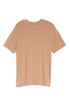 Knit from a stretch cotton-and-modal blend, this slouchy-fit T-shirt from Kim Kardashian West's SKIMS line will bring undeniable comfort to your lounge look. 27" length (size Medium) Crewneck Short sleeves 48% modal, 47% cotton, 5% spandex Machine wash, tumble dry Imported Women's Clothing