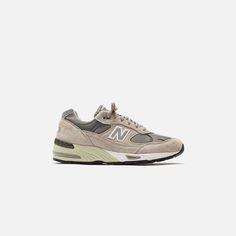 New Balance WMNS Made in UK 991 - Grey – Kith Classic Sneakers With Boost Midsole, Classic Low-top Sneakers With Logo Patch, Classic New Balance Sneakers With Logo Patch, Casual New Balance Sneakers With Logo Patch, New Balance 991, N Logo, Newest Jordans, Pig Skin, Leather Shops