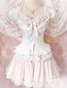 𝘯𝘰𝘵 𝘮𝘪𝘯𝘦 <3 #fashion #egirl #pink #softcore #cutegirl #doll #dolly #angel #shoujo Frilly Outfits Aesthetic, Cute Light Pink Outfits, Pink Vintage Outfits, Frill Skirt Outfit, Princesscore Outfits, Shoujo Outfits, Cute Outfits Pink, Dollcore Outfits, Cute Kawaii Clothes