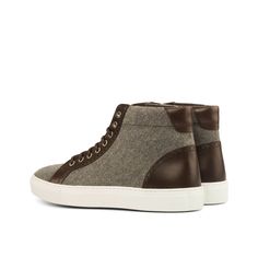 RQ72 High Kicks Sneakers - Q by QS High Kick, Grey Flannel, Brown Paint, Mens High Tops, Trainer Sneakers, Individual Style, Nappa Leather, Mens Casual Shoes, Sneaker Boots