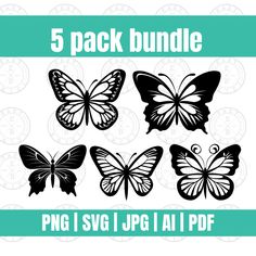 the 5 pack bundle includes butterflies and numbers