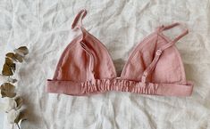 Linen Bra, Front Clasp Bra, Linen Sleepwear, Bra Items, Linen Pajamas, Summer Linen, Sleep Shorts, Home Wear, Pink Fabric