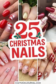 25 Christmas Nails to Make Your Holiday Extra Sparkly! Festive Nails, Gold Glitter Nails, Spring Nail Designs, Nail Pops, Holiday Sparkle, Winter Nail Art, Festival Nails