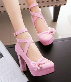 Heels: approx 10.5 cm Platform: approx 2.5 cm Color: Black, pink, beige, white, purple Size: US 3, 4, 5, 6, 7, 8, 9, 10, 11, 12 (All Measurement In Cm And Please Note 1cm=0.39inch) Note:Use Size Us 5 As Measurement Standard, Error:0.5cm.(When Plus/Minus A Size,The Round And Shaft Height Will Plus/Minus 0.5CM Accordingly.Error:0.5cm) Note: The size you choose is US Size and 1CM=0.39inch. Size Guide: US 3=EU34=22CM,US 4=EU35=22.5CM,US 5=EU36=23CM, US 6=EU37=23.5CM,US 7=EU38=24CM,US 8=EU39=24.5CM, Cute Heels Classy, Pink Dress Shoes, High Heel Dress Shoes, Heels Aesthetic, Cute Shoes Heels, Heels Dress, High Heel Dress, Kawaii Shoes, Girly Shoes