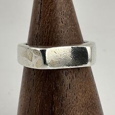 Vintage Sterling Silver Band Ring, UK Size O1/2, US Size 7 1/4, EU Size 54 1/2, Stamped 925, Front Band Width 5.5mm, Weight 7.29 Grams, Lovely Condition Classic Engraved Ring Stamped 925 For Everyday, Classic Everyday Engraved Ring Stamped 925, Classic Everyday Rings Stamped 925, Classic Thick Band Rings Stamped 925, Classic Untreated White Gold Rings, Classic Sterling Silver Wide Band Stackable Rings, Classic Sterling Silver Stackable Wide Band Rings, Classic Sterling Silver Stackable Rings With Wide Band, Classic Stamped 925 Wide Band Ring For Anniversary