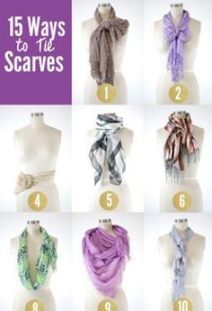 15 Chic and Creative Ways to Tie a Scarf - theFashionSpot Mode Ab 50, Scarf Tying, How To Wear Scarves, Looks Style