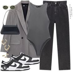 Outfit Ideas Fashion, Outfit Jeans, Grey Outfit, November 17, Mode Inspo, Blazer Outfits, Autumn Outfit