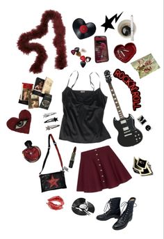 What To Wear To A School Band Concert, Tv Girl Concert Outfit, 80s Rock Fashion Women 1980s Style, Rockstar Gf, Downtown Outfits, Fashion Top Outfits, Outfit Layout, Outfit 90s