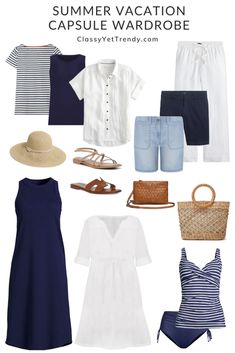 Vacation Capsule, Spring Summer Capsule Wardrobe, Coastal Fashion, Classy Yet Trendy, Wardrobe Capsule