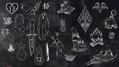 a blackboard with some drawings on it