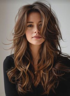 Side Bangs, Long Wavy Hair, Wavy Hair, Brown Hair, Long Hair, Bangs, A Woman, Hairstyles, Hair