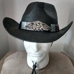 Western Eagle Cowboy Hat Unisex With Eagle And Patriotic Brand Around The Hat . New With Tag Sweat Band Color Is Black. Carhartt Cap, Pittsburgh Steelers Hats, Red Reebok, Brown Fedora, Louis Vuitton Hat, Sweat Band, White Caps, Embroidered Hats, Cowboy Hat