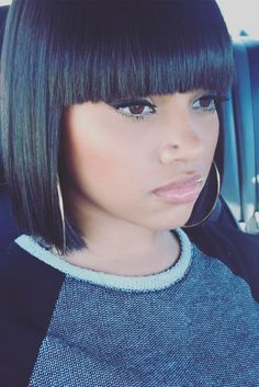 Hair Crush, Wigs With Bangs, Hairstyles With Bangs, Weave Hairstyles, Black Women Hairstyles