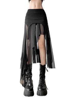 Enigma Mesh Punk Skirt | DYSTOPIɅN ™️ – DYSTOPIɅN ™️ Gothic Vivienne Westwood, Black Lace Outfit, Techno Dress, Skirt Over Pants, Skirt With Pants, Top Transparente, Industrial Fashion, Punk Skirt, Mesh Clothing