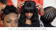 Traditional Sew In With Bangs, Full Weave With Bangs, Protective Sew In Hairstyles, Full Sew In With Closure, Full Sew In With Bangs, Full Sew In Weave No Leave Out Bangs, Sew In Weave With Closure Bangs, Sew In With Bangs Black Women, Closure With Bangs