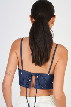 - Fit: True to size- Measurements: 1. Chest: 43cm, 2. Length: 20cm- Materials: 100% cotton- Thickness: Moderate- Sheerness: None- Stretch: None- Lining: None- Care: Gentle wash cold and dry in shade Summer Denim Top With Floral Embroidery, Floral Embroidered Denim Top For Summer, Summer Embroidered Denim Top, Fitted Cotton Denim Top For Summer, Fitted Embroidered Cotton Denim Top, Cotton Denim Top For Spring Beach, Spring Beach Denim Cotton Top, Cotton Denim Top For Beach And Spring, London Free