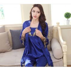 Buy cheap and high quality New lady emulation Three Piece pyjamas sexy long sleeve pajama sets female online.women silk pajama setsNew lady emulation Three Piece Pajamas sexy long sleeve pajamas femaleTake a look on the sieze Chart and choose the right size you suit for you,thanks! Satin Long Sleeve Bedtime Sets, Long Sleeve Satin Bedtime Sets, Satin Long Sleeve Sets For Wedding Night, Long Sleeve Satin Sets For Wedding Night, Long Sleeve Satin Sleepwear, Satin Long Sleeve Nightgown For Loungewear, Long Sleeve Satin Sleepwear For Night, Satin Long Sleeve Sleepwear For Night, Blue Long Sleeve Satin Sets