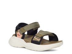 Saw this at DSW! Teva Zymic, Travel Sandals, Teva Sandals, Strappy Platform Sandals, Casual Wedges, Green Sandals, Teva Shoes, Hiking Sandals, Women Travel