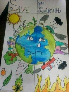 Save Energy Poster, Earth Activities, Student Crafts, Primary School Art, Save Mother Earth