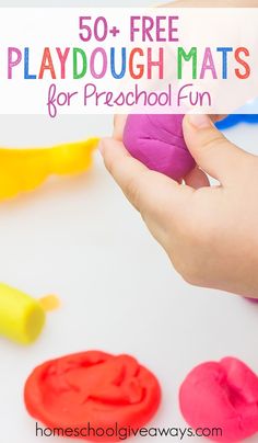 playdough mats for preschool fun with text overlay that reads 50 + free playdough mats for preschool fun