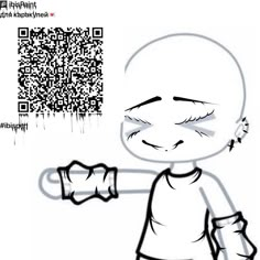 an image of a cartoon character with a qr code in the background