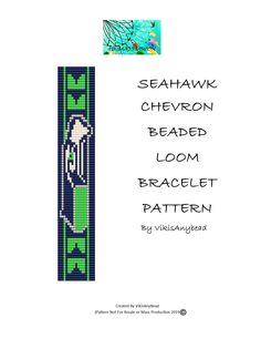 the cover for seahawk, chevron beaded loom bracelet pattern by vibrankhead