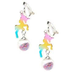 Claire's 1" Rainbow Unicorn Clip On Drop Earrings Unicorn Lip Gloss, Claires Earrings, Unicorn Ears, Unicorn Fashion, Unicorn Slippers, Unicorn Earrings, Fake Earrings, Rainbow Magic, Dragon Earrings