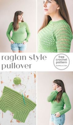 the raglan style pullover is an easy crochet pattern