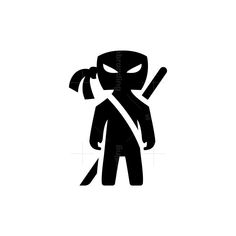 a black and white silhouette of a person with a knife in their hand, wearing a mask