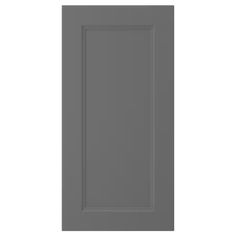 a gray cabinet door on a white background