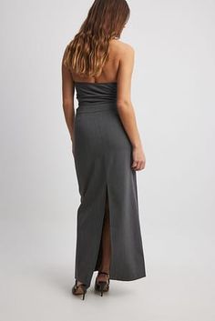 Seam Detail Straight Maxi Skirt Grey Straight Maxi Skirt, Tops Fall Outfits, Low Waist Jeans, Sleepwear Sets, Gray Skirt, Fall Jackets, Lingerie Sleepwear, Tops Fall, Trouser Jeans