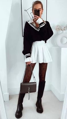 Black boots | fashion trends 2022 | cute fall aesthetic | fall aesthetic | casual outfits | white boots | casual fall outfits | loafers outfit | boots outfit women | women | fashion | fall | skirt and boots | dress and boots outfit | outfit inspo | outfit ideas | fall fashion | dress and jacket | dress and jacket outfit | neutral fashion aesthetic | clean girl aesthetic | old money | loafers White Boots Outfit Winter, Old Money Loafers, Neutral Fashion Aesthetic, Dress And Boots Outfit, Black Boots Fashion, Dress And Jacket Outfit, Cute Fall Aesthetic, Aesthetic Casual Outfits, White Boots Outfit