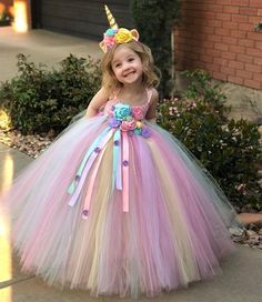 Halloween Costume Unicorn, Easter Tutu Dress, Unicorn Halloween Costume, Unicorn Birthday Outfit, Diy Unicorn, Diy Tutu, Unicorn Outfit, Rainbow Tutu, Unicorn Halloween