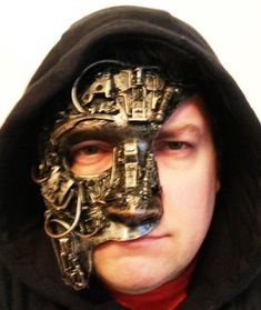 Steampunk Mask For Cosplay, Futuristic Full Face Mask For Costume Party, Cyberpunk Full Face Mask For Costume Party, Steampunk Eye Mask For Costume Party, Steampunk Masks And Prosthetics For Cosplay And Carnival, Steampunk Eye Mask For Costume, Cyberpunk Full Face Mask For Masquerade, Steampunk Mask For Costume Party, Cyberpunk Full Face Masquerade Mask