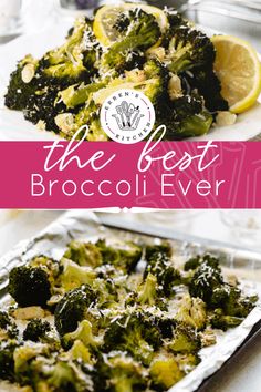 the best broccoli ever with lemons and parmesan cheese on top