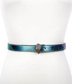 From Kurt Geiger London&#x2C; the 0.78" Metallic Pastel Rainbow Eagle Leather Belt features:Metallic leatherIconic eagle stud buckleRainbow crystal detailApprox. 0.78" WS/M: approx. 32.5" LM/L: approx. 38.5" LL/XL: approx. 41.5" LImported. Casual Belt, Rainbow Crystal, Kurt Geiger, Pastel Rainbow, Dillard's, Metallic Leather, Belts For Women, Leather Belt, Fashion Statement