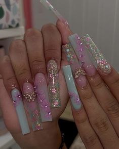 Nail Journey, Nails Design With Rhinestones, Nail Brush, Unique Acrylic Nails, Bling Acrylic Nails, Kehlani