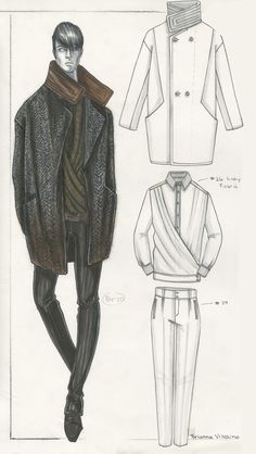 a drawing of a man's coat and pants