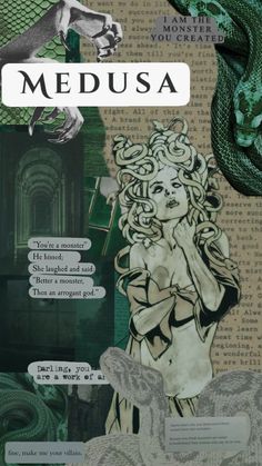 the cover to medusa, with an image of a woman's face