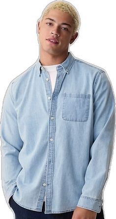 Gap Cotton Shirt With Pockets, Collared Gap Shirt With Pockets, Gap Collared Shirt With Pockets, Gap Long Sleeve Shirt For Everyday, Collared Tops With Pockets By Gap, Gap Cotton Button-up Denim Jacket, Gap Denim Jacket With Button Closure, Gap Long Sleeve Tops With Pockets, Casual Gap Shirt With Button Closure