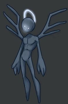 a drawing of an alien floating in the air