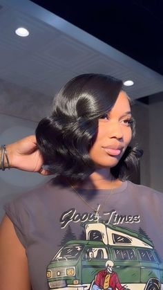 Evan-Nicole Williams on Instagram: "PERFECT HAIR x PERFECT BOB 🔥 @glamaffairhairco @1.love.c 14”14” Luxury Brazilian Body Wave for one of my favorite muses 🖤 this install came out beautifully & the hair was effortless per usual. Obsessed with @glamaffairhairco 🤎 so many textures & so many looks! Use code: GURU25 for $25 off of your next order!! Thank me later 💋 #AtlantaHairstylist #AtlantaHair #NaturalHair #Atlanta #Bundles #HairStylist #ATLhair #NaturalHair #atlponytail #TapeIns #ClipIn Bob Install Wig, Bob Style Wedding Hair, Quickweave Long Bob, Wave Bob Black Women, Barbie Bob Hairstyle, Prom Bob Hairstyles, Body Wave Bob Quick Weave, Bob Wave Hairstyles, Loose Wave Bob Black Women