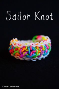 an image of a rainbow colored ring with the words sailor knot written in white letters